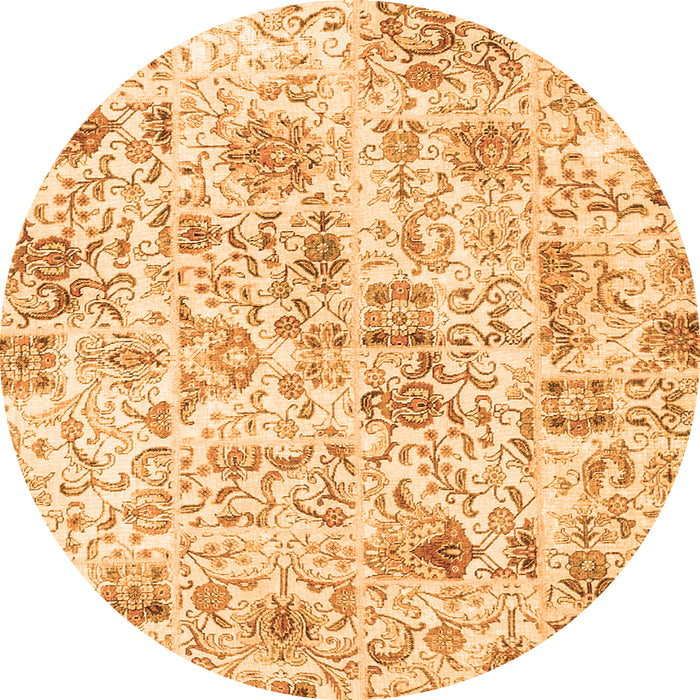 Square Patchwork Orange Transitional Rug, con2975org