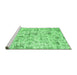 Sideview of Machine Washable Patchwork Emerald Green Transitional Area Rugs, wshcon2975emgrn