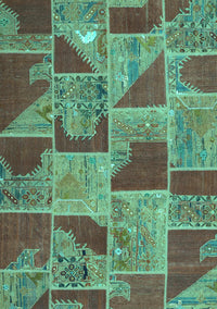 Patchwork Turquoise Transitional Rug, con2976turq