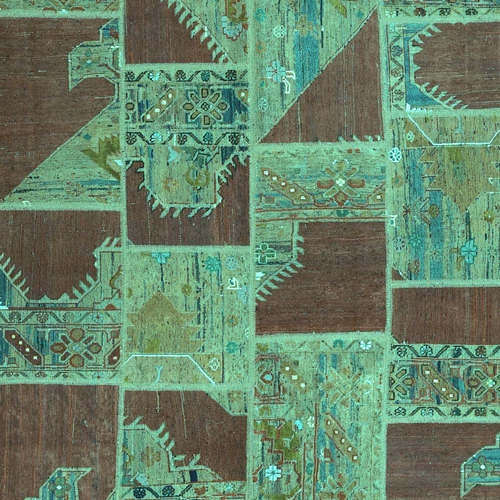 Patchwork Turquoise Transitional Rug, con2976turq