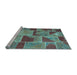 Sideview of Machine Washable Patchwork Light Blue Transitional Rug, wshcon2976lblu