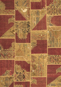 Patchwork Brown Transitional Rug, con2976brn