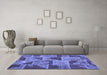 Machine Washable Patchwork Blue Transitional Rug in a Living Room, wshcon2976blu