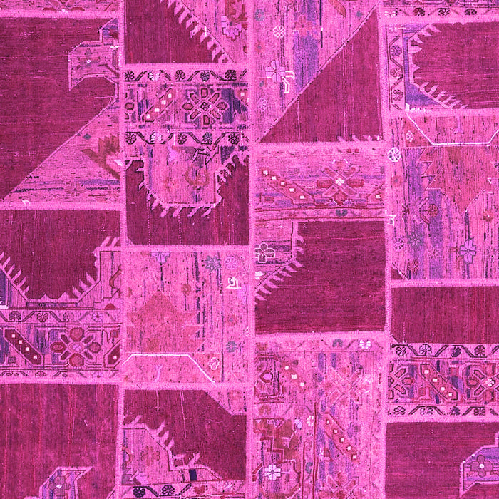 Machine Washable Patchwork Pink Transitional Rug, wshcon2976pnk