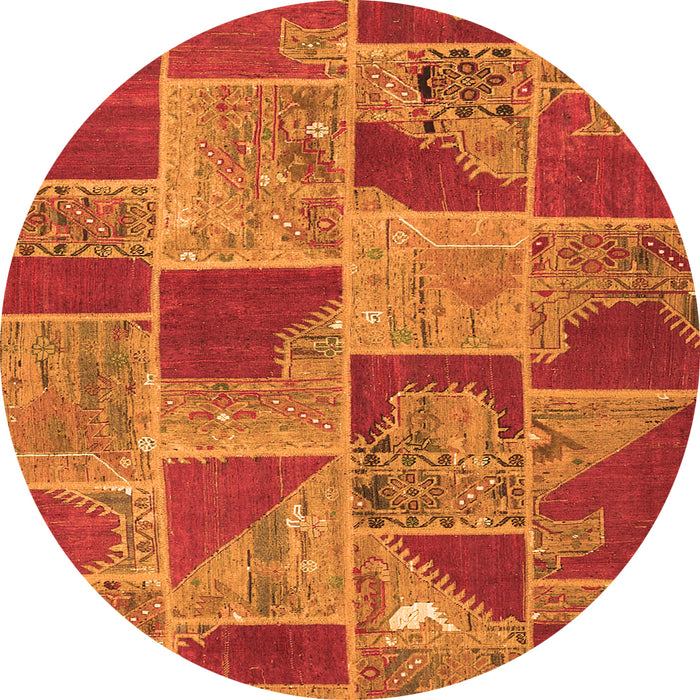 Machine Washable Patchwork Orange Transitional Area Rugs, wshcon2976org