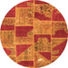 Square Patchwork Orange Transitional Rug, con2976org