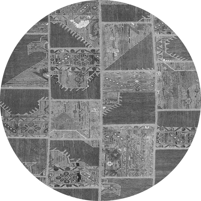 Machine Washable Patchwork Gray Transitional Rug, wshcon2976gry