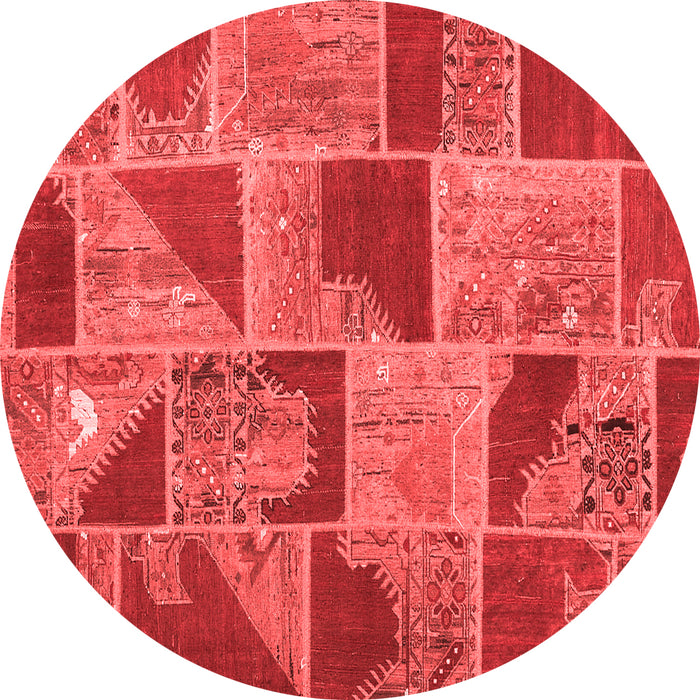 Machine Washable Patchwork Red Transitional Rug, wshcon2976red