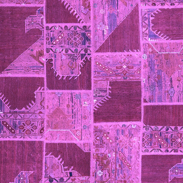 Machine Washable Patchwork Purple Transitional Area Rugs, wshcon2976pur