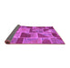 Sideview of Patchwork Purple Transitional Rug, con2976pur