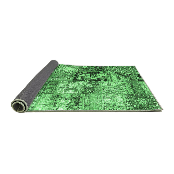 Sideview of Patchwork Emerald Green Transitional Rug, con2977emgrn