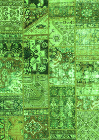 Patchwork Green Transitional Rug, con2977grn