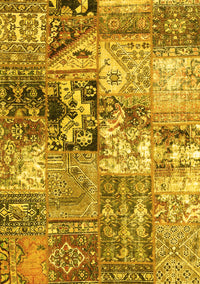 Patchwork Yellow Transitional Rug, con2977yw