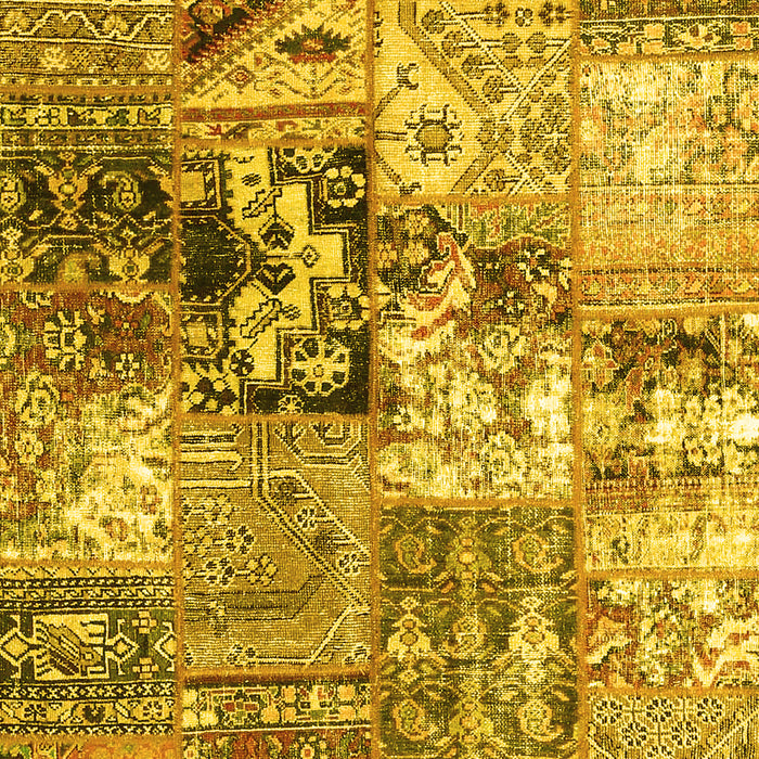 Patchwork Yellow Transitional Rug, con2977yw