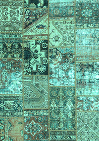 Patchwork Turquoise Transitional Rug, con2977turq