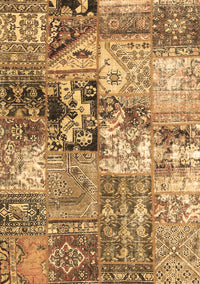 Patchwork Brown Transitional Rug, con2977brn