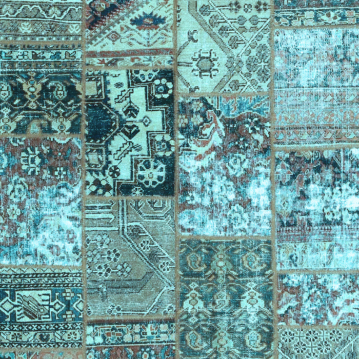 Patchwork Light Blue Transitional Rug, con2977lblu