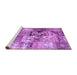 Sideview of Machine Washable Patchwork Purple Transitional Area Rugs, wshcon2977pur