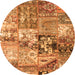 Square Patchwork Orange Transitional Rug, con2977org