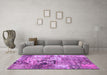 Machine Washable Patchwork Purple Transitional Area Rugs in a Living Room, wshcon2977pur