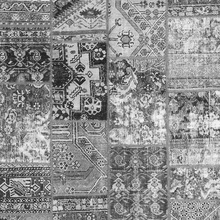 Serging Thickness of Machine Washable Patchwork Gray Transitional Rug, wshcon2977gry