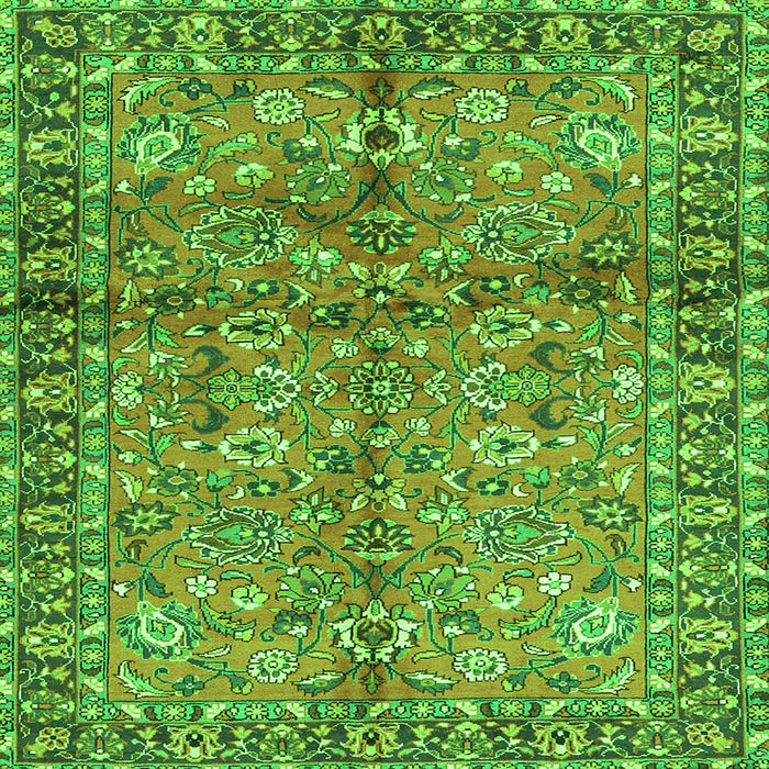 Serging Thickness of Abstract Green Contemporary Rug, con2978grn