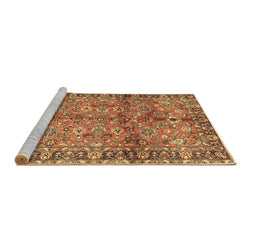 Sideview of Machine Washable Abstract Brown Contemporary Rug, wshcon2978brn
