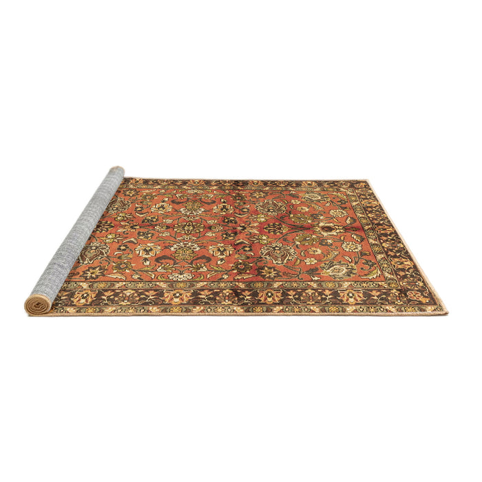 Sideview of Machine Washable Abstract Brown Contemporary Rug, wshcon2978brn