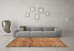 Machine Washable Abstract Brown Contemporary Rug in a Living Room,, wshcon2978brn