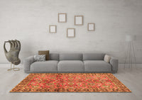 Machine Washable Abstract Orange Contemporary Rug, wshcon2978org