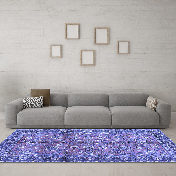 Machine Washable Abstract Blue Contemporary Rug in a Living Room, wshcon2978blu