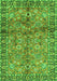 Serging Thickness of Machine Washable Abstract Green Contemporary Area Rugs, wshcon2978grn