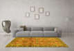 Machine Washable Abstract Yellow Contemporary Rug in a Living Room, wshcon2978yw