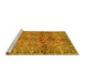 Sideview of Machine Washable Abstract Yellow Contemporary Rug, wshcon2978yw