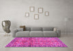 Machine Washable Abstract Pink Contemporary Rug in a Living Room, wshcon2978pnk