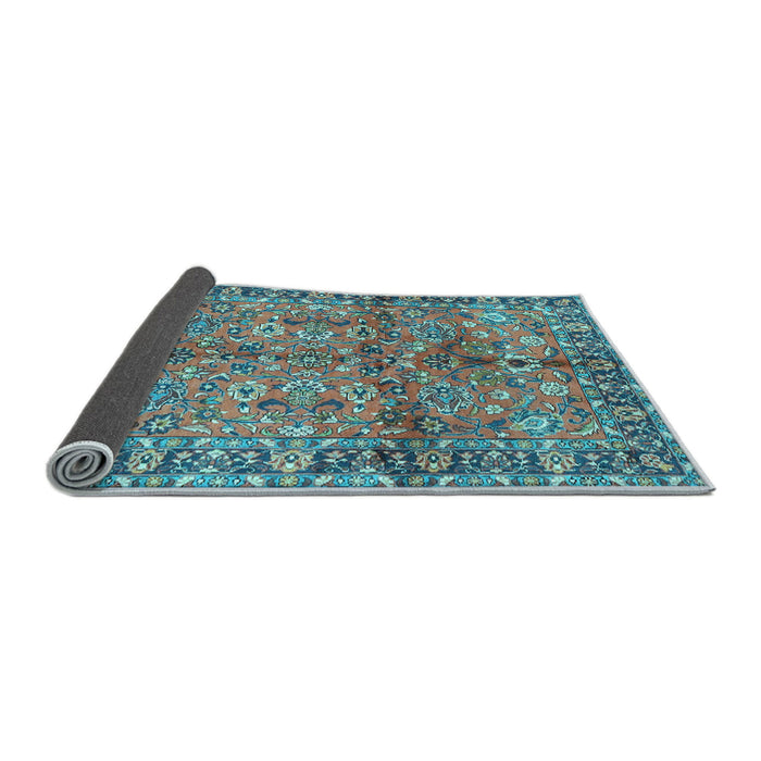 Sideview of Abstract Light Blue Contemporary Rug, con2978lblu