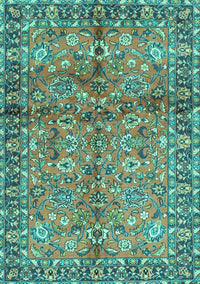 Abstract Turquoise Contemporary Rug, con2978turq