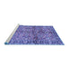 Sideview of Machine Washable Abstract Blue Contemporary Rug, wshcon2978blu