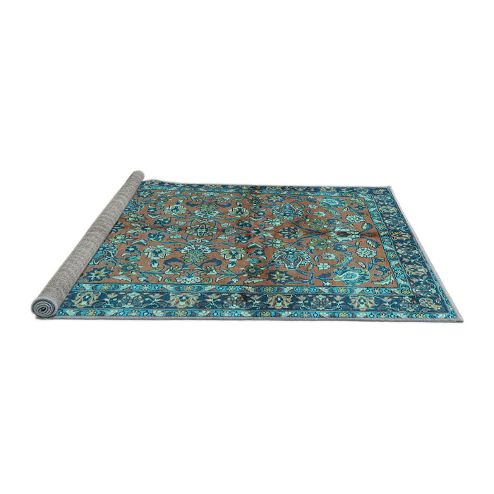 Sideview of Machine Washable Abstract Light Blue Contemporary Rug, wshcon2978lblu