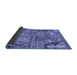 Sideview of Patchwork Blue Transitional Rug, con2979blu