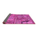 Sideview of Patchwork Pink Transitional Rug, con2979pnk