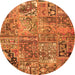 Machine Washable Patchwork Orange Transitional Area Rugs, wshcon2979org