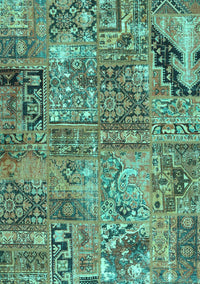 Patchwork Turquoise Transitional Rug, con2979turq