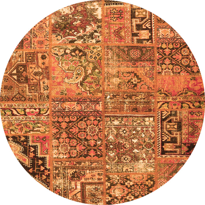 Square Patchwork Orange Transitional Rug, con2979org