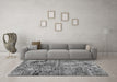 Machine Washable Patchwork Gray Transitional Rug in a Living Room,, wshcon2979gry