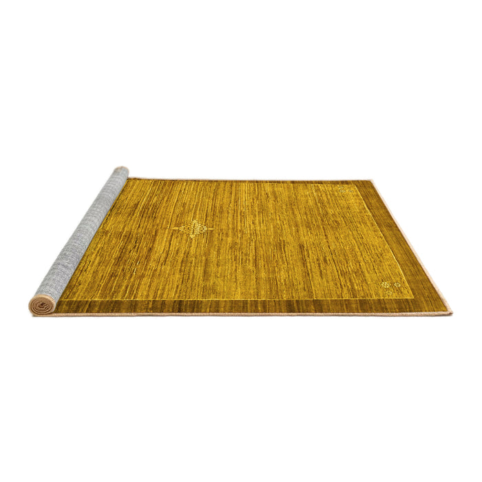 Sideview of Machine Washable Abstract Yellow Contemporary Rug, wshcon297yw