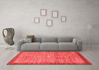 Machine Washable Abstract Red Contemporary Rug, wshcon297red