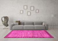 Machine Washable Abstract Pink Contemporary Rug, wshcon297pnk