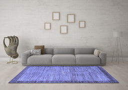 Machine Washable Abstract Blue Contemporary Rug in a Living Room, wshcon297blu