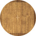 Round Abstract Brown Contemporary Rug, con297brn